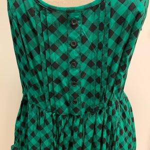 Hot topic green and black plaid dress sz XL